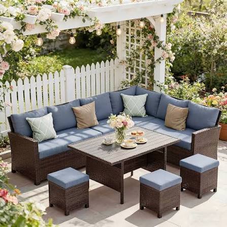 Photo 1 of ** PARTS ONLY PARTIAL SET NONFUNCTIONAL BOX FOR A FOUR ONLY MISSING ALL OTHER BOXES**
Wisteria Lane 7 Piece Patio Furniture Set, Patio Sectional for All Weather