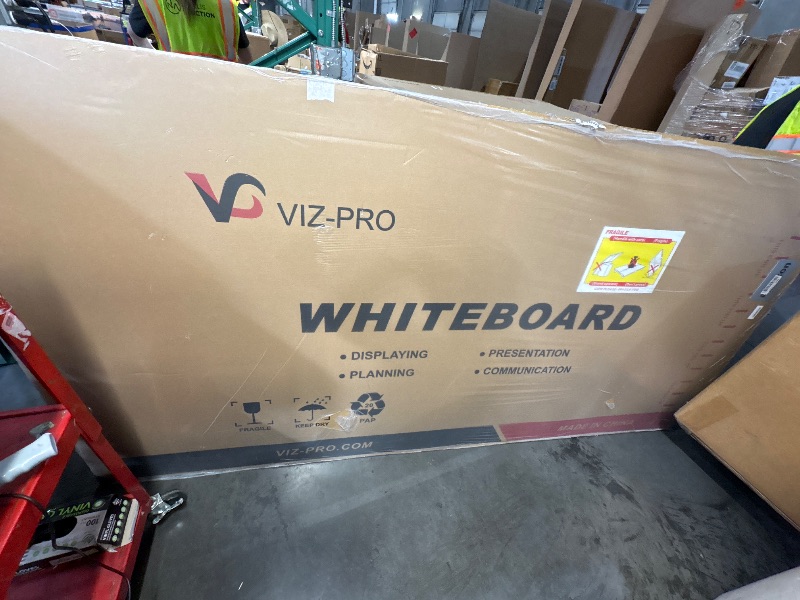 View 2 of ***TRUCK/TRAILER PICKUP ONLY*** *DAMAGED* SEE PHOTOS* DAMAGE ON BOTH SIDES* VIZ-PRO Large Dry Erase Whiteboard, 96 x 48 Inches