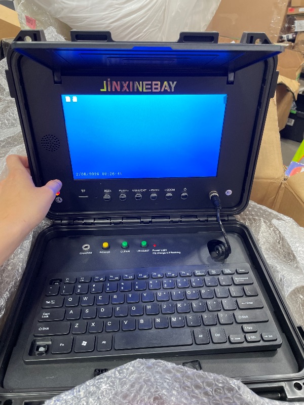 Photo 1 of ****MISSING CAMERA***
JINXINEBAY 10 Inch IPS Sewer Inspection Camera with 512Hz Locator, 1080P AHD, 30/50M Cable, DVR, Auto Self-Leveling, 5X Zoom, TF Card, LED Lights for Pipe/Wall/Drain (100FT)
