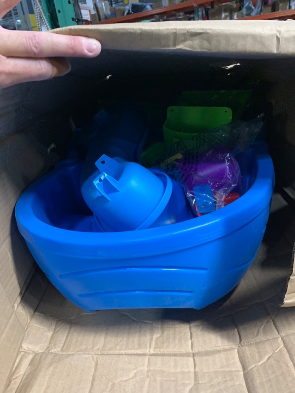 Photo 1 of ***MISSING PARTS***Step2 Rain Showers Splash Pond Water Table, Kids Water and Sand Activity Sensory Playset, Summer Outdoor Toys, 13 Piece Water Toy Accessories, For Toddlers 1.5+ Years Old, Blue & Green