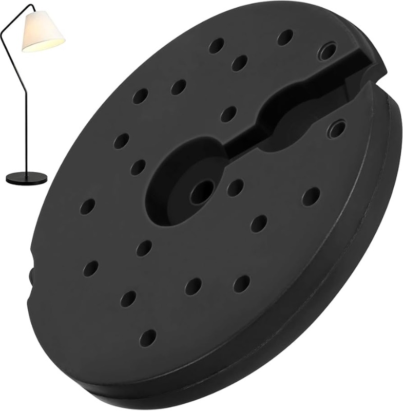 Photo 1 of ****PICTURE FOR REFERENCE****
5.95Lb Round Plastic Floor Lamp Base Weight, 9.3 Inch Black Weighted Disc for Home Living Room Bedroom Lighting