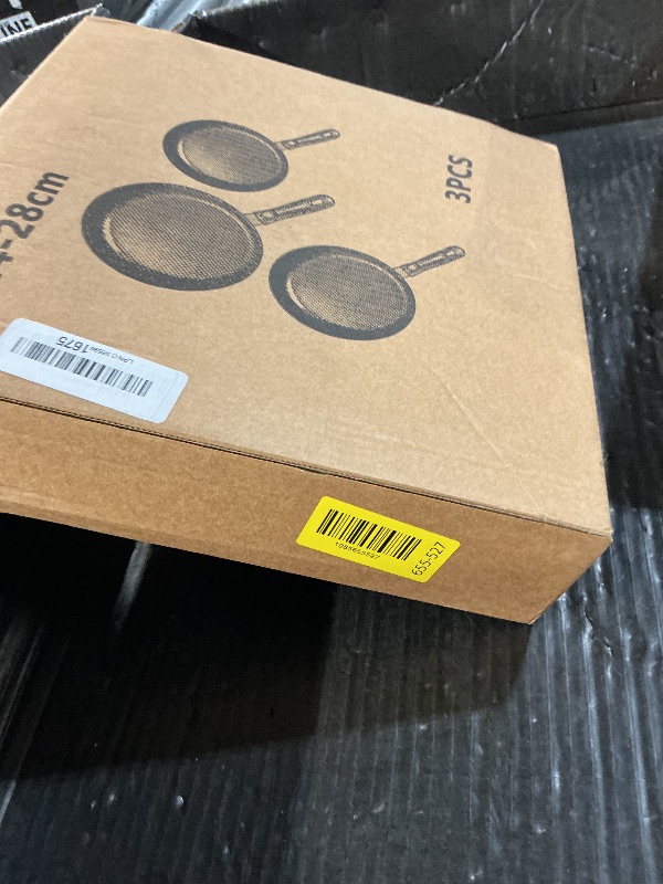 Photo 1 of ***MISSING PARTS***EABOSON Nonstick Frying Pan Skillet 3 Piece Set, Stone Coating Cookware, 9, 10 & 11 Inches Egg Omelette Pan with Heat-Resistant Handle, PFOA Free,Induction Compatible