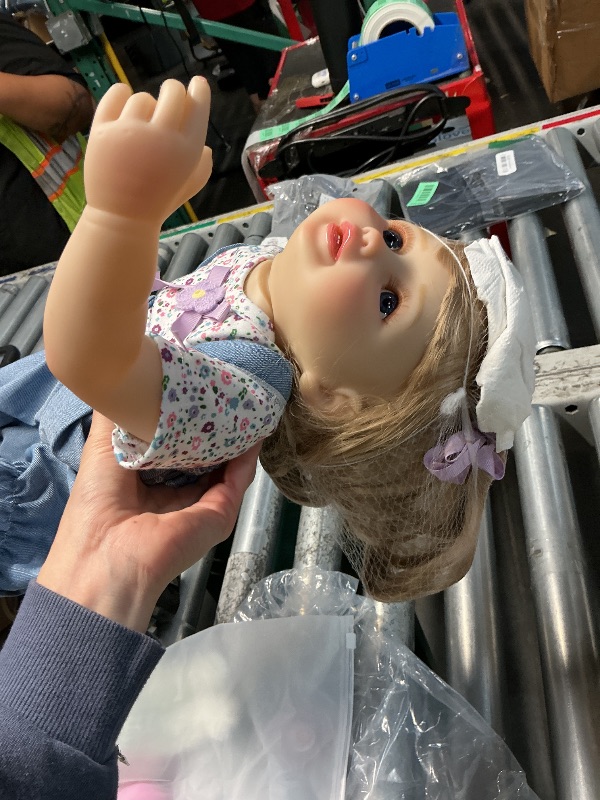 View 5 of ***SEE PICTURES**Halloscume 1 Pack 22inch Realistic Reborn Baby Dolls, Lifelike Reborn Baby Dolls, Silicone Soft Real Life Girls with Accessories and Gift Box, Gift for 3+ Year Old Kids, Collection (Blond Girl)