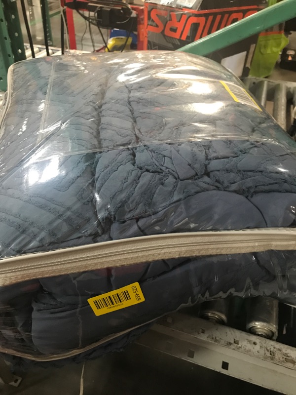 Photo 1 of ***STOCK PHOTO FOR REFERENCE ONLY***CozyLux Twin XL Comforter Set 5 Pieces Mineral Blue Seersucker Bed in a Bag