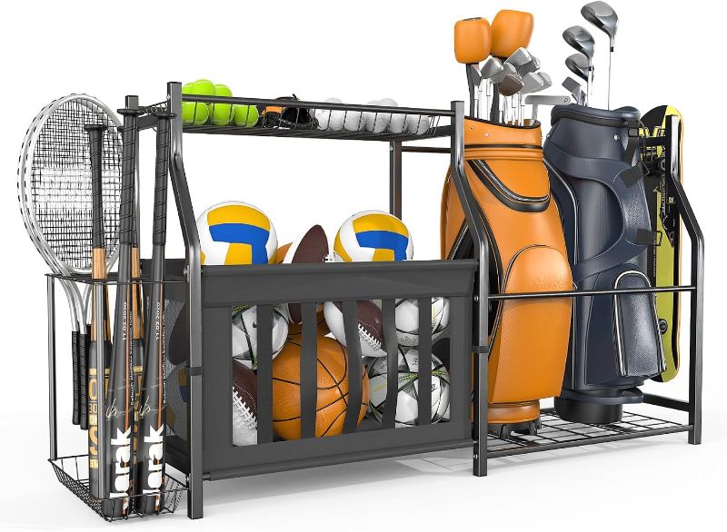 Photo 1 of ***STOCK PHOTO FOR REFERENCE ONLY*** WALMANN Garage Sports Equipment Organizer, Balls and Golf Bags Stand
