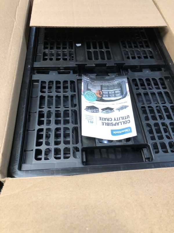 Photo 1 of ***STOCK PHOTO FOR REFERENCE ONLY*** CleverMade Collapsible Utility Crates, Ocean, 3 Pack, 45L/11 Gal, 66 lbs Capacity, Stackable Containers, Heavy Duty, Space-Saving Baskets,Polypropylene (PP)