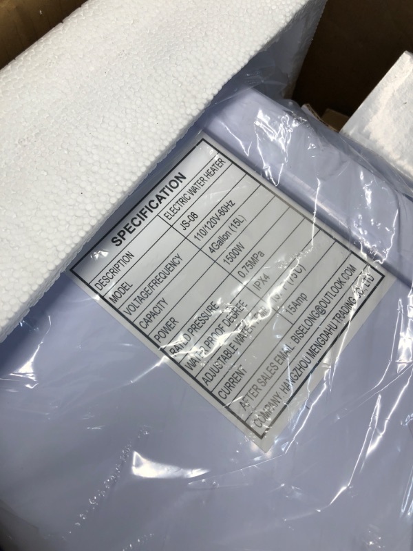 Photo 1 of ***STOCK PHOTO FOR REFERENCE ONLY*** 110V-120V 1440-1500W Instant Electric Hot Water Heater Under Kitchen Small Tank 8.0 Gallon Storage,Rv Trailer Instant Fiberglass Compact Point-of-Use,2 PCs 16” Long 1/2”FIP Stainless Steel Hose 30L