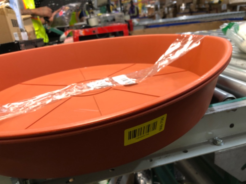 Photo 1 of ***STOCK PHOTO FOR REFERENCE ONLY***Pack of 2 Plant Saucers, 21 Inch, White Granite | Polypropylene, Heavy Duty Indoor/Outdoor, Drip Pan & Tray, Collects Excess Water, Made in USA