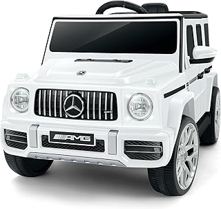 Photo 1 of ***STOCK PHOTO FOR REFERENCE ONLY***ELEMARA Licensed Mercedes-Benz AMG G63 Ride on Toys,Electric Car for Kids W/Parents Control,Electric Powered G Wagon Ride On Truck Toy,Low Battery Prompt,Bluetooth,Flickering Lights/LED Lights, White
