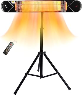 Photo 1 of ***STOCK PHOTO FOR REFERENCE ONLY*** Pro 1500W Carbon Infrared Patio Heater with Tripod Stand | 1500W indoor and outdoor carbon infrared heater with an adjustable tripod stand and convenient remote control.