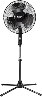 Photo 1 of ***STOCK PHOTO FOR REFERENCE ONLY*** Comfort Zone Electric Oscillating Pedestal Fan, Stand Fan, 16 inch, 3 Speed, 90 Degree Oscillating Head, Adjustable Height and Tilt, Airflow 7.48 ft/sec, Ideal for Home, Bedroom & Office, CZST161BTEBK
