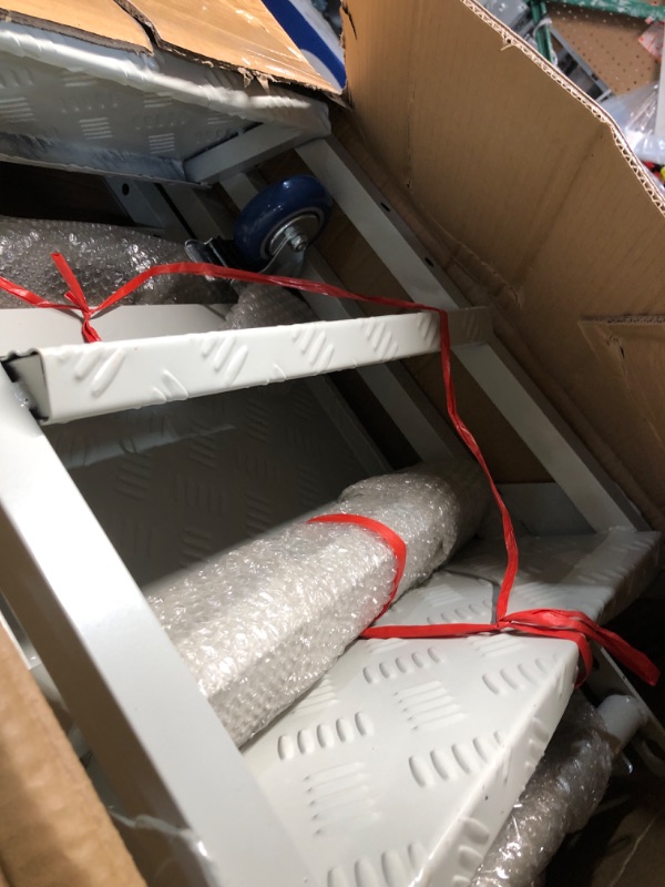 Photo 1 of ?6-Step Rolling Ladder with Handrails Lockable Wheels, Rolling Stairs with 51" Heigh Anti-Slip Platform with Fencehail, Industrial Platform Ladder for Supermarket Warehouse Factory, 19.6" W x74.7 H
