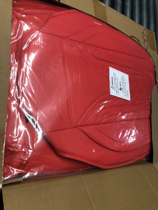 Photo 1 of (1 seat missing) HChengkikz Car Seat Cover, Waterproof Faux Leather (Red)