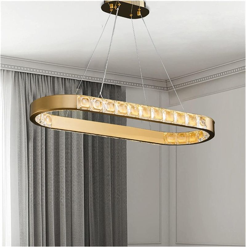 Photo 1 of ***STOCK PHOTO FOR REFERENCE ONLY***Chandelier Light, Ceiling Light LED Chandeliers Modern Crystal Chandelier Compatible with Dining Room Brushed Gold Led Cristal Lamp Brief Design Kitchen Island Hanging Light Fixture L80cm-Bstyle Cool