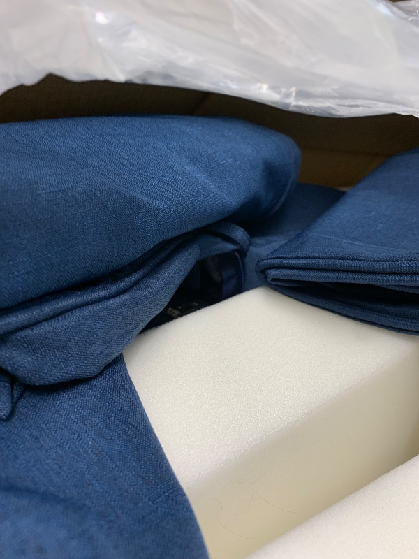 Photo 1 of ***MISSING PIECES***
Summsun Outdoor Chair Cushions, Faux Linen Backrest and Deep Seat Cushion Set for Patio Furniture with Weather Resistant Removable Cover, Ties, Non-Slip Bottom, 22 x 22 Inch, Navy, Set of 4