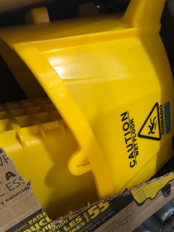 View 3 of ***STOCK PHOTO FOR REFERENCE ONLY*** Rubbermaid Commercial FG748018 WaveBrake Side Press Combo Mopping System 26 qt Capacity, 18.6" Length x 15.6" Width x 16.7" Height, Yellow