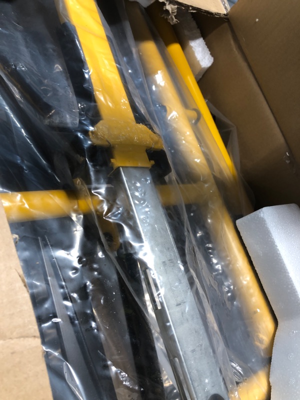Photo 1 of **********FOR PARTS ONLY- MISSING WHEELS, WHEEL BAR, AND 2 SUPPORTS************
DEWALT Miter Saw Stand With Wheels, 32-1/2 in. x 60 in Foldable Rollling Stand, Adjustable Height, Durable Steel, 8 ft. Material Support, Universal Mounting Rails (DWX726)
