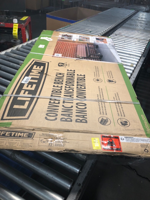 Photo 1 of ***FACTORY SEALED OPENED FOR INSPECTION***
LIFETIME 60054 Convertible Bench / Table, Faux Wood Construction