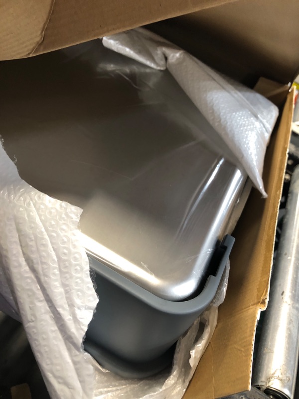 Photo 1 of ***FACTORY SEALED OPENED FOR INSPECTION***
Stainless Steel Litter Box with Lid, Side Entry Large Enclosed Cat Litterbox for Kitty & Multi-Cat, Flip Cover Easy to Clean, High Sided Metal Cat Litter Pan with Scoop, Mat, Anti-Leakage, Non-Sticky
