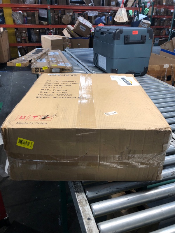 Photo 1 of ***FACTORY SEALED***  ****OPENED FOR INSPECTION***
EDISHINE Outdoor Lamp Post Light 3-Head, Thickened Aluminum Dusk to Dawn Street Light Post with Water Ripple Glass, Retro Roman Pole Lighting Fixture for Backyard Garden Patio Driveway
