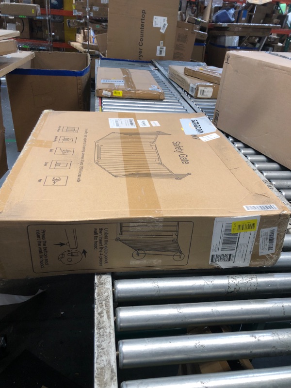 Photo 1 of ***FACTORY SEALED***
COMOMY 127.8" Extra Wide Baby Gate, Dog Gate for House Stairs Doorways Fireplace, Auto Close Pet Gate with Door Walk Through, 5 Metal Panels, Hardware Mounted Baby Fence Indoor Outdoor(30" Tall,Black)