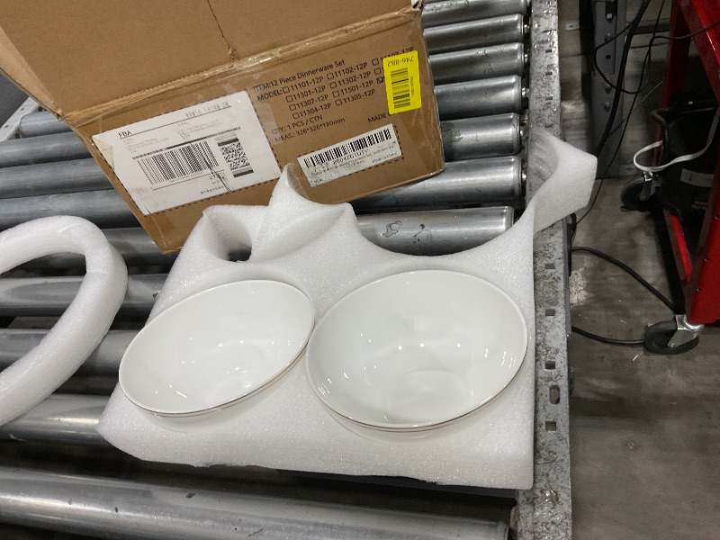 View 3 of **********Not complete set***KINGSTONE 5pcs Gold Trim White Bone China Set,