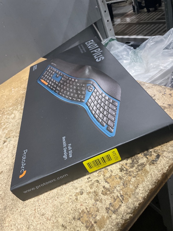 View 2 of
ProtoArc EK01 Plus Backlit Bluetooth Ergonomic Keyboard, Full Size, Blue | Adjustable brightness, split design, cushioned wrist rest, connect 3 devices
