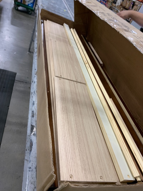 View 2 of PVWIIK Queen Murphy Bed with Rattan Decor, Walnut