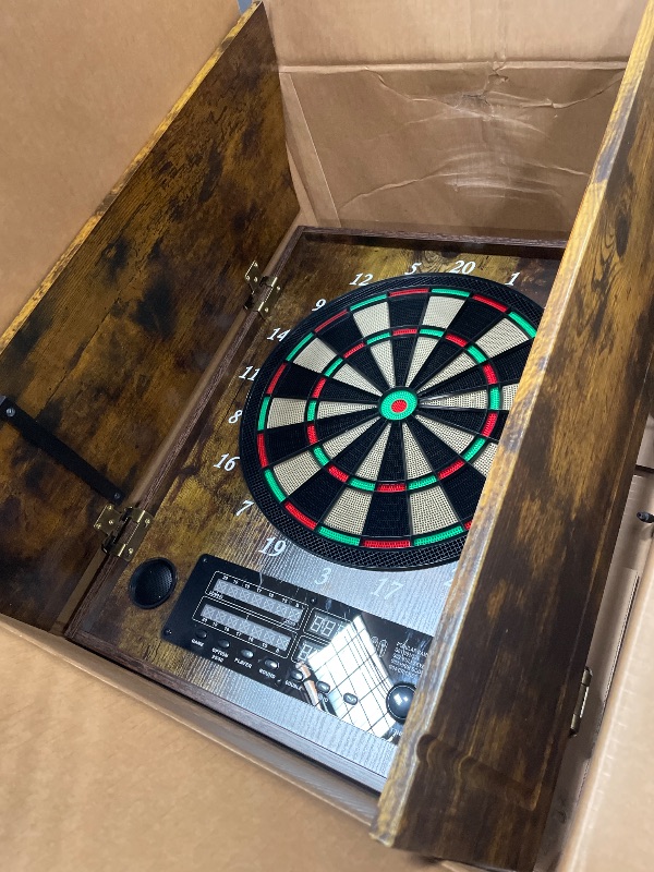View 3 of ***BROKEN FOR PARTS ONly***

Yirinatek Electronic Dart Board, Decorative Dart Board Cabinet for Adults