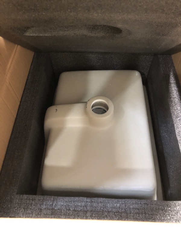 View 2 of 18.3" Rectangular Undermount Bathroom Sink, White Ceramic Basin w/Overflow