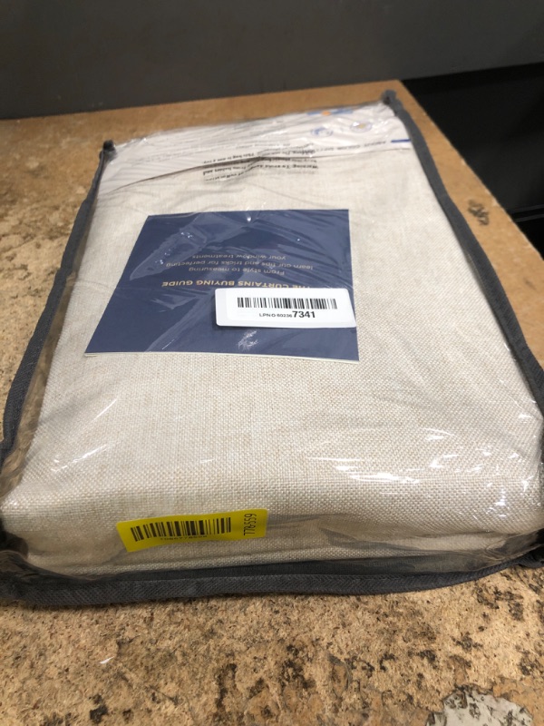 View 2 of 100% Blackout Shield Linen Curtains 50" x 102" Cream (2 Pack)