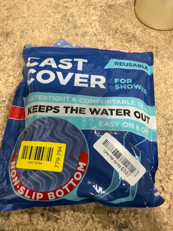 View 2 of 100% Waterproof Cast Covers for Shower Leg - Tight Seal - Non-Slip Bottom