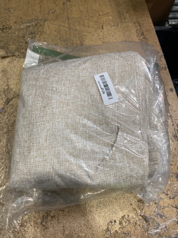 View 2 of 100% Blackout Shield Linen Textured Curtains - Oatmeal