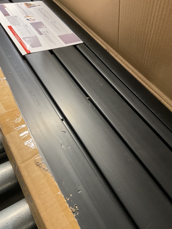 View 4 of ***MINOR DAMAGE***FRAYSCENT Slat Wall Paneling Garage Slat Wall Storage Systems Slatwall Panels Power Tool Organizer Wall Mount, PVC Garage Storage & Organization Products Slate Board (Black, 4ft x 2ft)