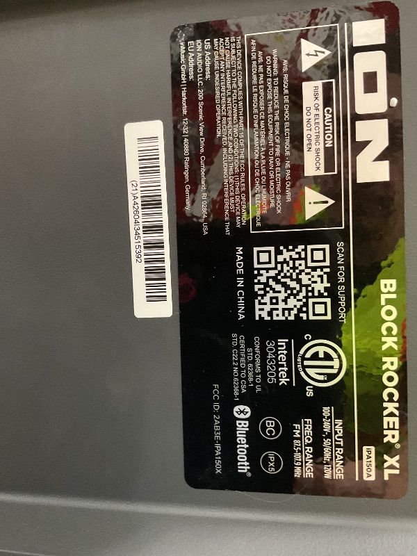 View 5 of *** PARTS ONLY **** ION Block Rocker XL Bluetooth Outdoor Speaker