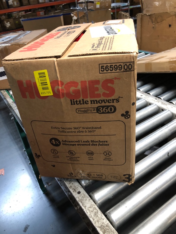 View 2 of ***FACTORY SEALED*** Huggies Little Movers HuggFit 360 Diapers Size 3, 168 Count (4 Packs of 42)