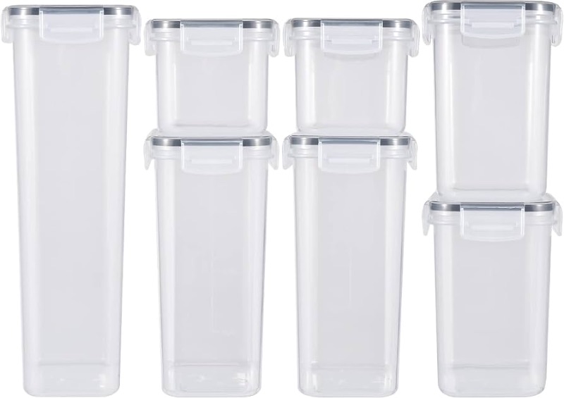 View 1 of ***STOCK PHOTO FOR REFERENCE ONLY***Airtight Food Storage Containers with Lids, Stackable Design Kitchen Canister Set for Cereal Snack Noodle Nut Pasta Flour Rice
