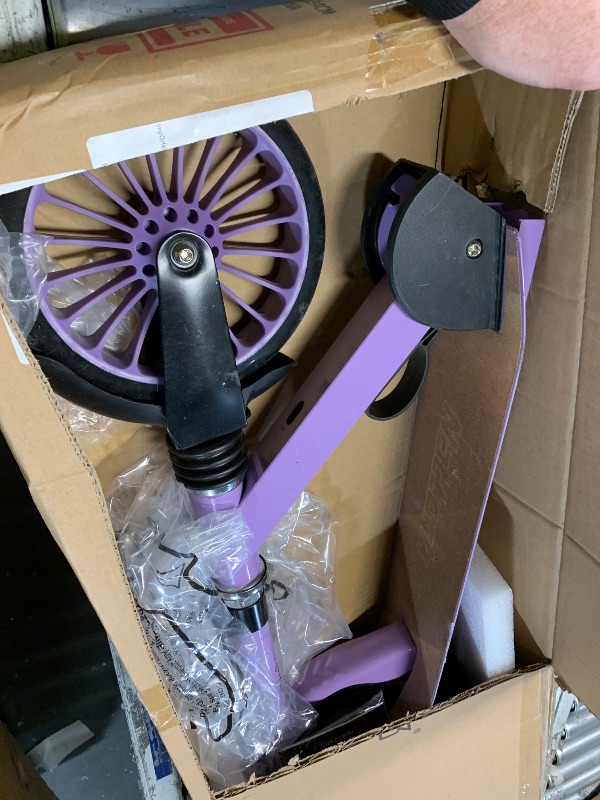 View 4 of ***DAMAGED - SEE NOTES/PICTURES***Nattork Kick Scooter for Teens Adults, Max Load 240 LBS, Adjustable Height Foldable with 8" Large Wheels, Anti-Shock Suspension Purple