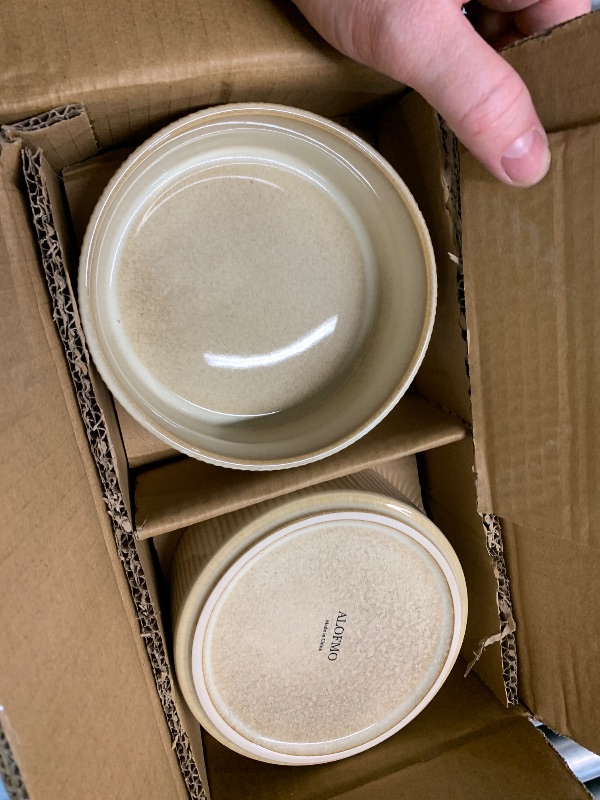 View 2 of ***PARTIAL SET - PRICE ADJUSTED*** ALOFMO Stoneware Dinnerware Set, 12-Piece, Beige