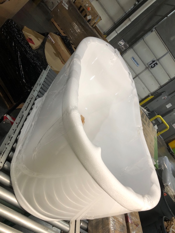 View 2 of ***STOCK PHOTO FOR REFERENCE ONLY*** ***TRUCK/TRAILER PICKUP ONLY***Vanity Art 55 x 28 Inches Freestanding Bathtub White Acrylic Bathtub Modern Stand Alone Soaker Tub with UPC Certified Slotted Overflow and Pop-up Drain for Single Person Bathing