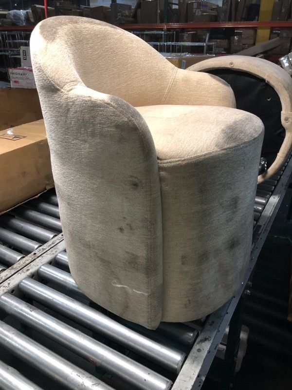View 3 of ***DAMAGED - SEE NOTES/PICTURES*** KISLOT Upholstered Dining Chairs Set of 1 with Caster, Pre-Assembled, Sand