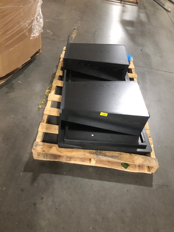 View 5 of ***TRUCK/TRAILER PICKUP ONLY*** ***STOCK PHOTO FOR REFERENCE ONLY***  BON AUGURE Black Coffee Table, 43 Inch Fluted Living Room Tables, Modern