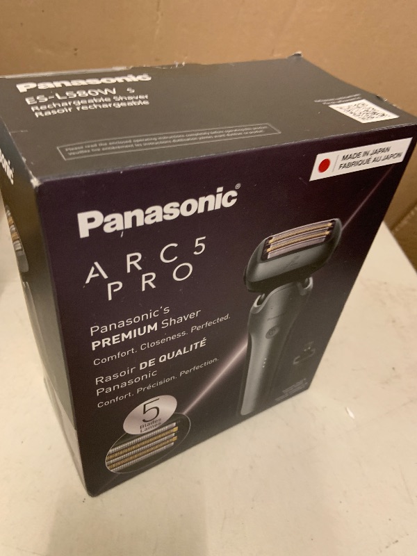 Photo 1 of Panasonic ARC5 PRO Electric Razor for Men, Wet/Dry 5-Blade Foil Shaver for Thick Beard & Stubble, 20D Flexible Head, Pop-Up Trimmer with Automatic Cleaning + Charge System – ES-L580WS