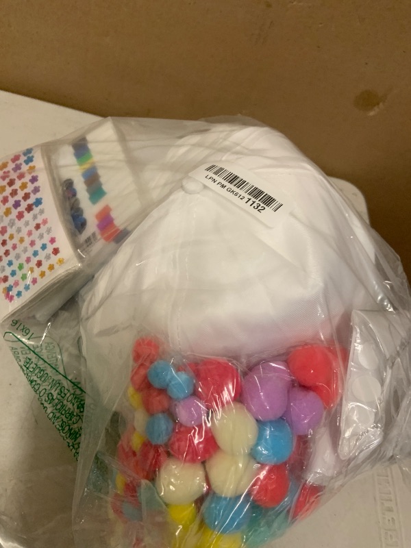 Photo 1 of 24 Sets DIY White Baseball Cap Bulk for Kids Blank Baseball Caps Include 24 Hats 24 Color Pens 140 Multicolored Pompoms 8 Sheets Stickers for Birthday Party Painting Activity (White)