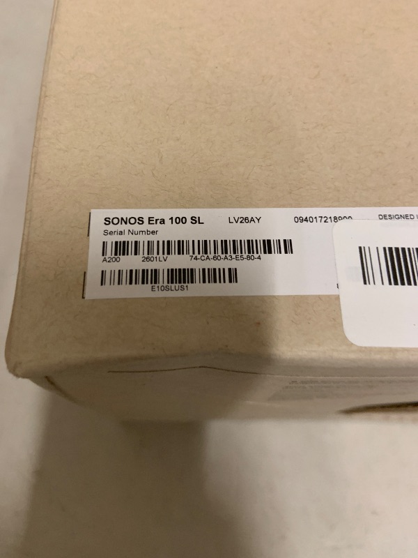 Photo 1 of Sonos Era 100 SL Compact, Microphone-Free Speaker - White
