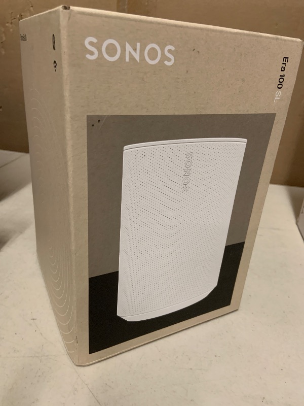 Photo 1 of Sonos Era 100 SL - Compact, Microphone-Free Speaker with WiFi, Bluetooth - White