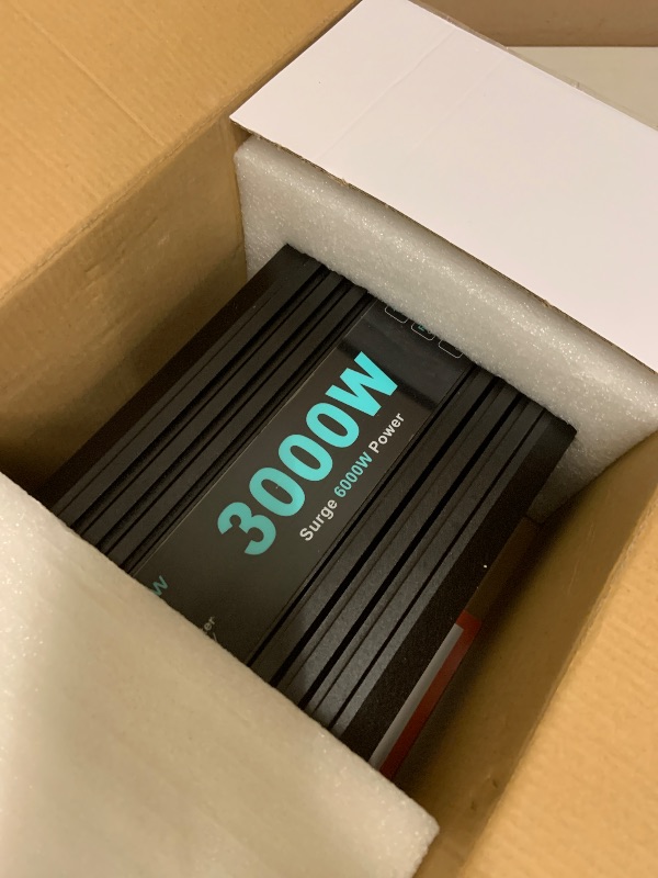 Photo 1 of LANDERPOW 3000 Watt Pure Sine Wave Inverter 12V DC to 120V AC for RV, Truck, Solar, Home, Off-Grid, Power Inverter with 3 AC Outlet, 30W USB-C, 5V 3.1A USB, Hardwire Port, Remote Control, Surge 6000W