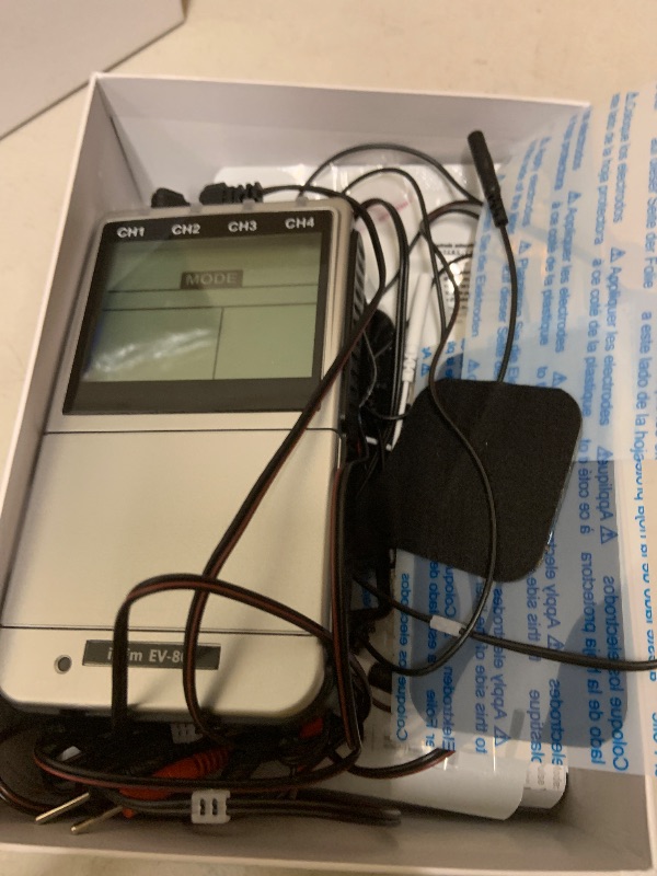 Photo 1 of iSTIM EV-805 TENS EMS 4 Channel Rechargeable Combo Machine Unit - Muscle Stimulator + Back Pain Relief and Management- 24 Programs/Backlit (Including Electrodes Pads)