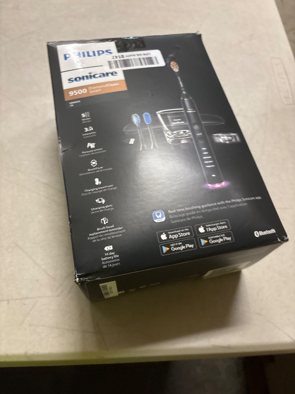 Photo 1 of Philips Sonicare DiamondClean 9500 Electric Toothbrush 3 Brush Heads, Black