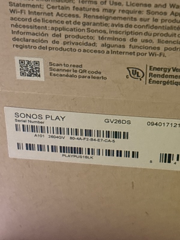 Photo 1 of Sonos Play Portable Bluetooth Speaker - Black